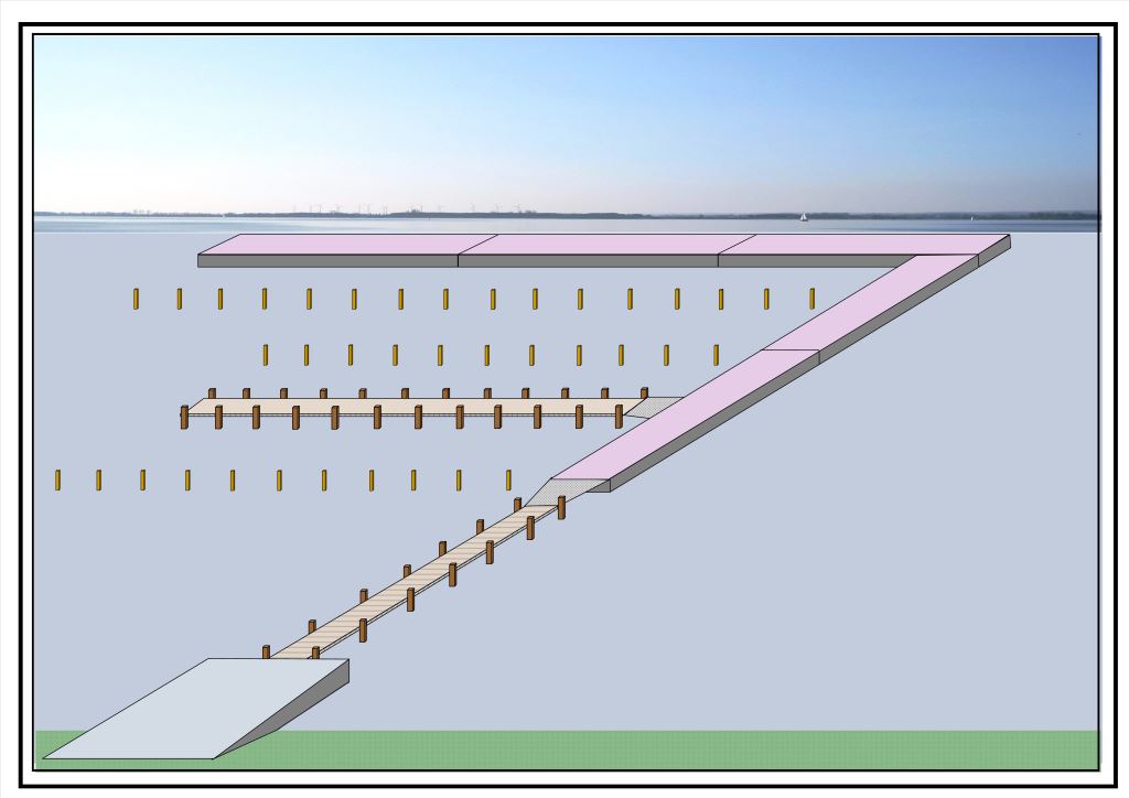 Kombinierte Schwimmsteganlage für 40 Bootsliegeplätze hafen-grafik-web